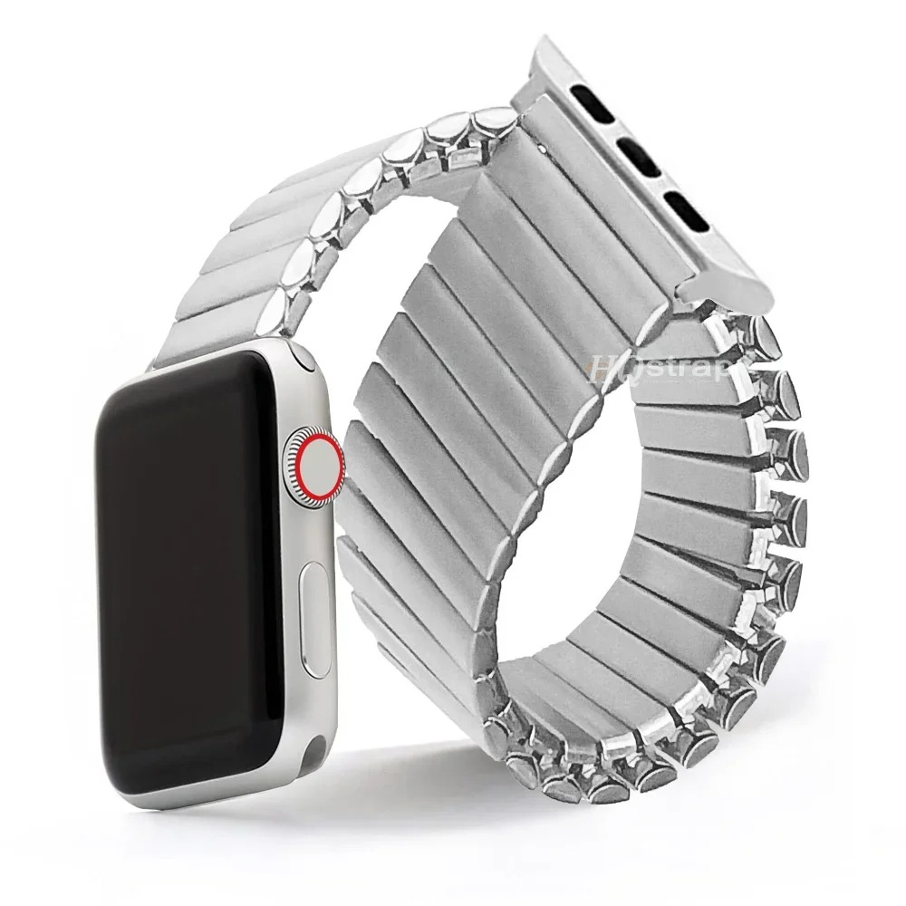 Bracelet de montre élastique pour Iwatch, 40mm 44mm 45/49mm, en acier inoxydable, pour Apple Watch série 8 7 6 5 4 9 Se 10, extension de luxe
