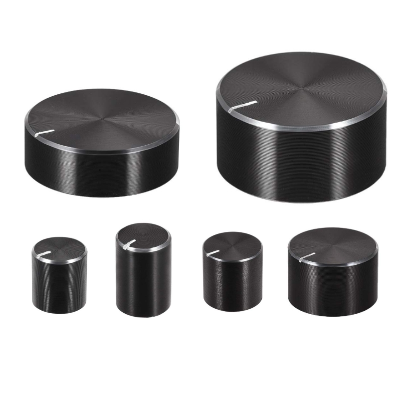 Capuchon de potentiomètre en alliage d'aluminium, bouton de contrôle du volume, interrupteur rotatif pour axe de 6 mm / axe D