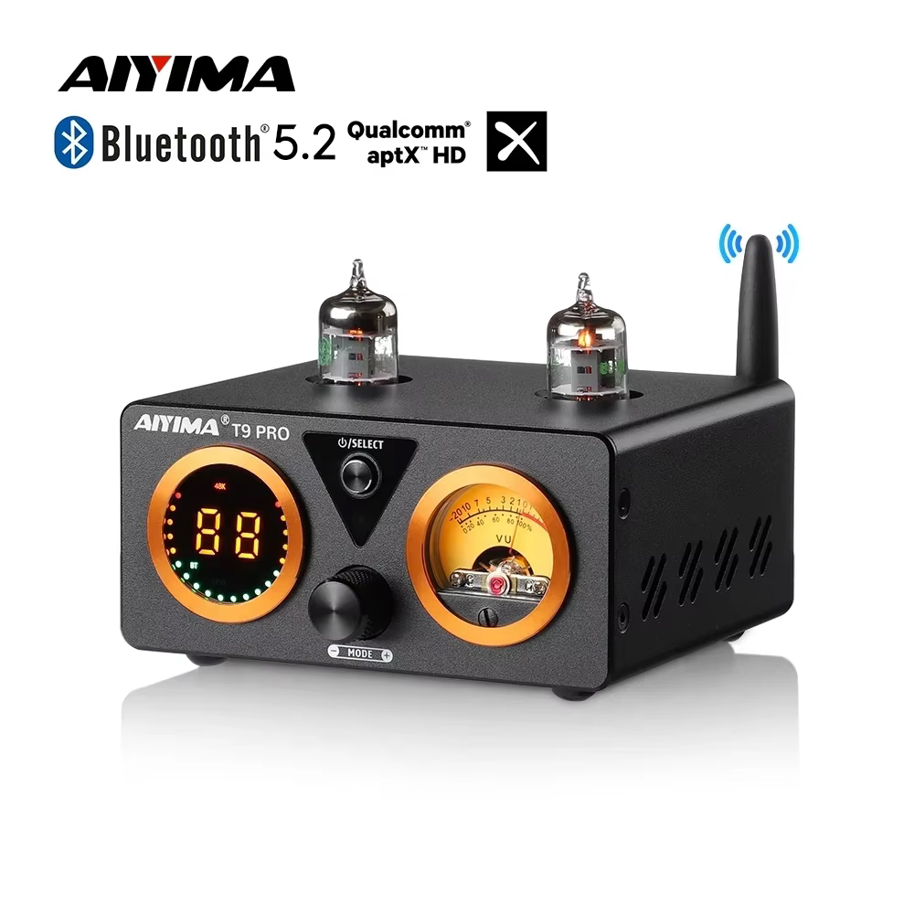 AIYIMA T9 PRO APTX HD Bluetooth усилитель аудио 100Wx2 HiFi стерео усилитель мощности USB ЦАП COAX OPT VU метр ламповый усилитель