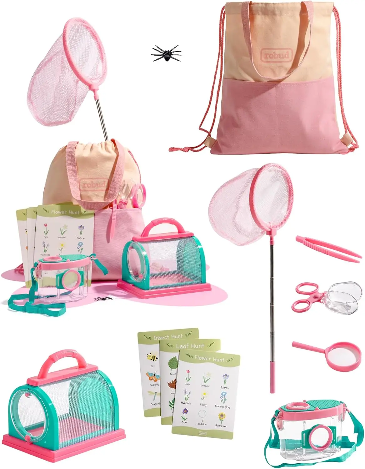 Kit d'exploration Robotime Kit attrape-insectes avec Kit de costumes ensemble d'exploration en plein air rose pour le Camping jouet Montessroi pour enfants WRP28