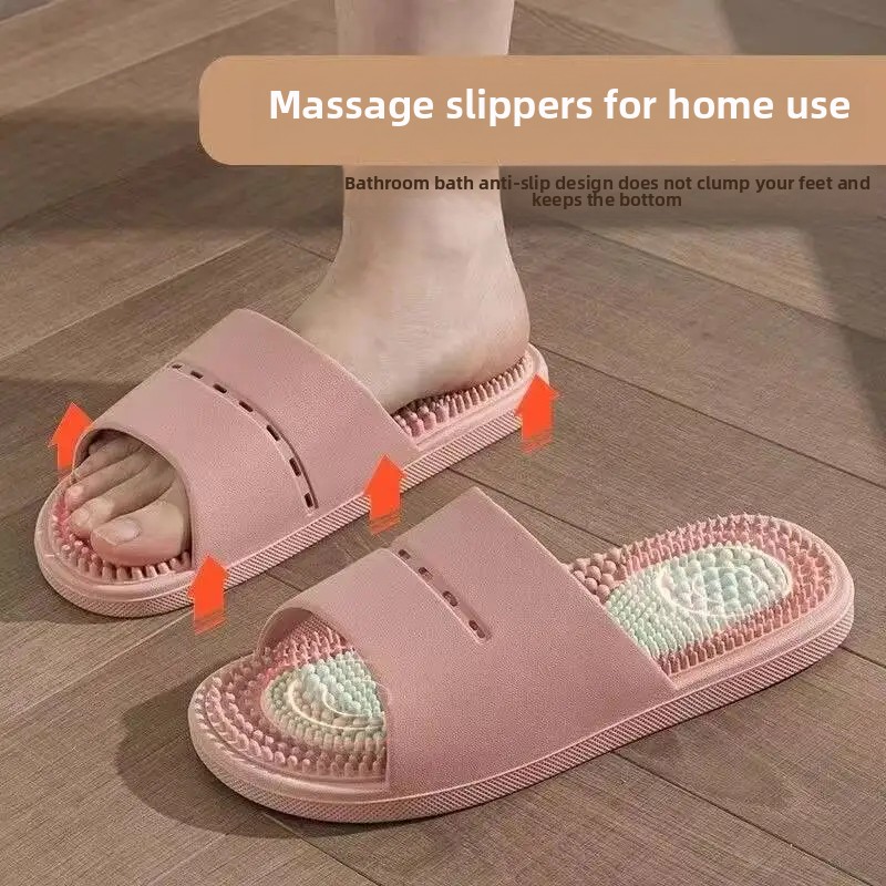 Women's summer new massage slippers, home foot acupoints, bath, anti slip finger pressure board, cool slippers for women