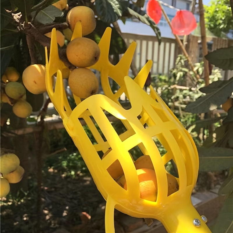 สีเหลืองโพรพิลีนผลไม้ Picker น้ําหนักเบา Reusable ERGONOMIC สําหรับ Garden Harvesting Orchard ฟาร์มอาหารปลอดภัยเครื่องมือ 1PC