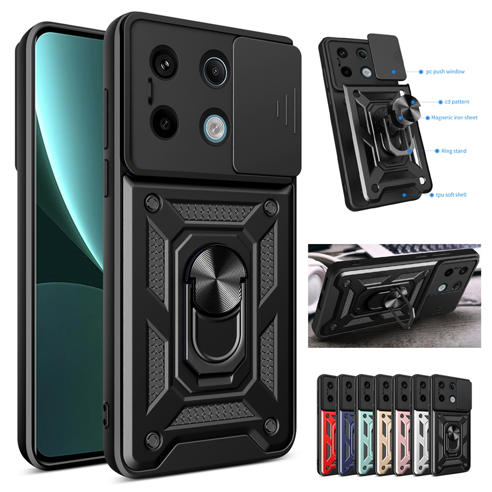Slide Camera Lens Protector Ring Case Voor Redmi Note 14 13 12 11 10 9 Pro Plus 11s 12s 4G 5G Militaire Kwaliteit Bumpers Armor Cover