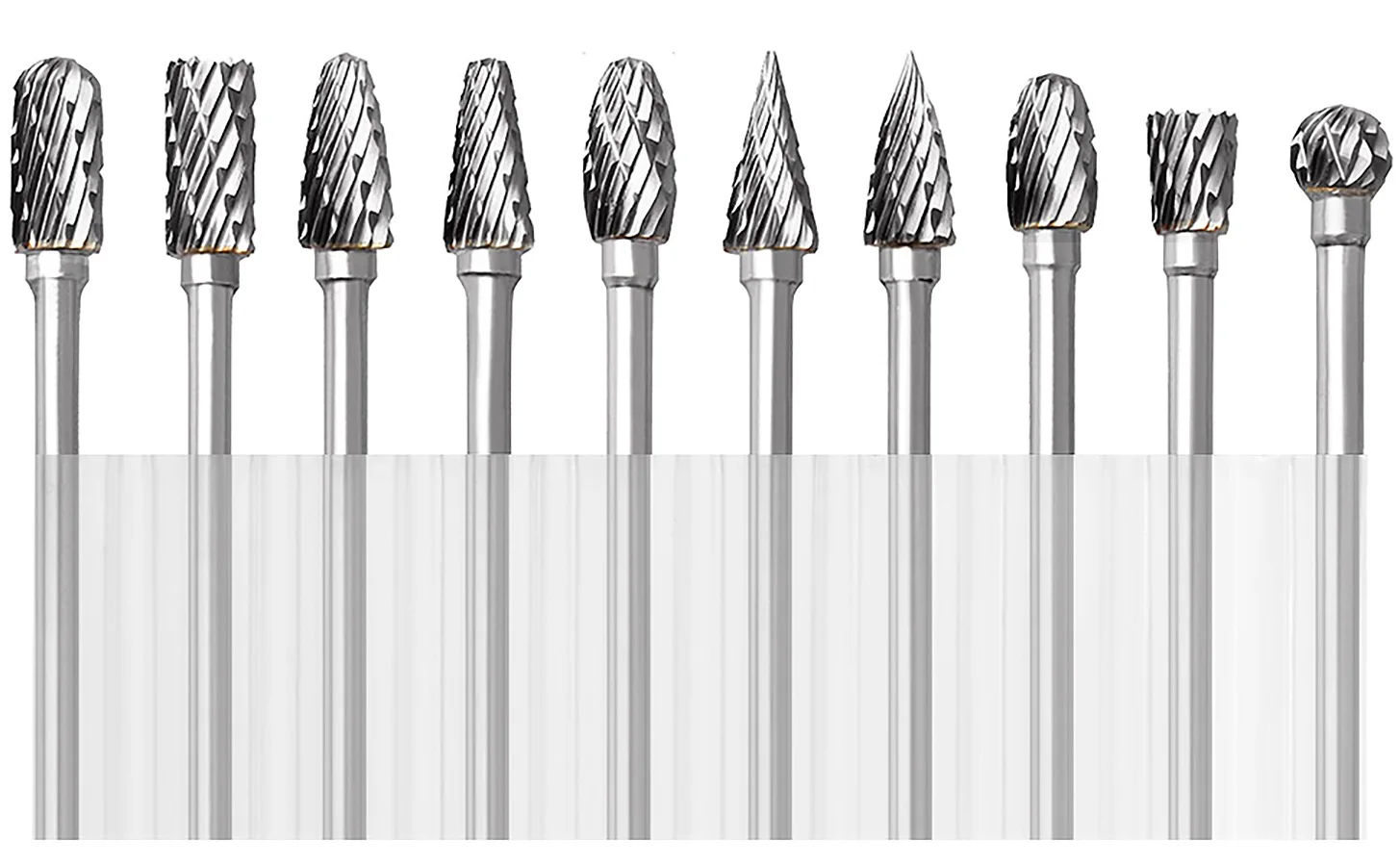 10PCs Rotary Carving Burr Bits Double Diamond Cut for Rotary Tool Rasp Bits Wood Metal Carving Electric Grinding