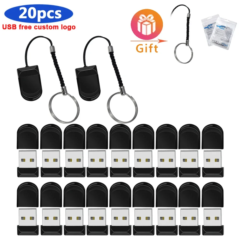20 pcs/lot clé USB 2.0 clé USB 4 GB 8 GB clé USB 64 GB 32 GB pendrive photographie logo personnalisé gratuit mini USB cadeau