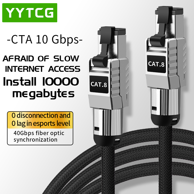 Câble réseau RJ45 Super rapide Cat8 Cat7 Cat6A câble Ethernet 40Gbps 2000MHz câble Internet LAN pour ordinateur portable pour routeur Wifi PS4