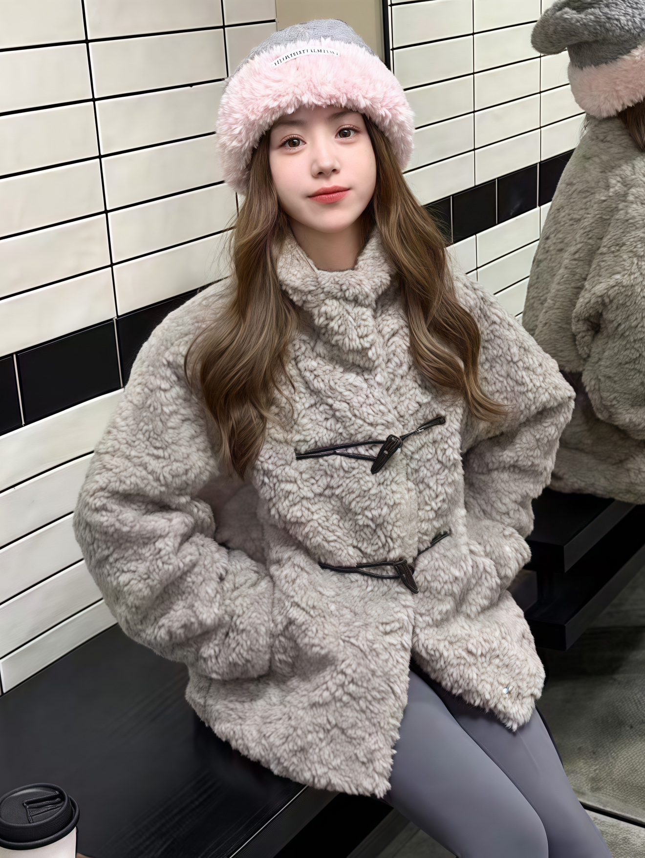 ay Retro Stand Collar Fur Coat Women's Loose Buttoned Eco-Friendly Warm Top Long Sve Pure Color Korean Sle
