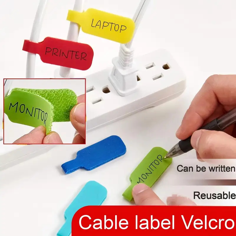 Farbige Kabelbinder-Set zur Kabelmarkierung, Organisation und Identifizierung, leuchtendes Design, beschreibbare Kabelbinder