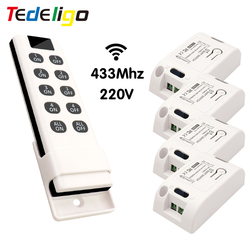 Interrupteur de lumière sans fil, 433 Mhz, télécommande on/Off, relais ac ventilateur LED v, 10a, pour maison connectée, pour plafonnier