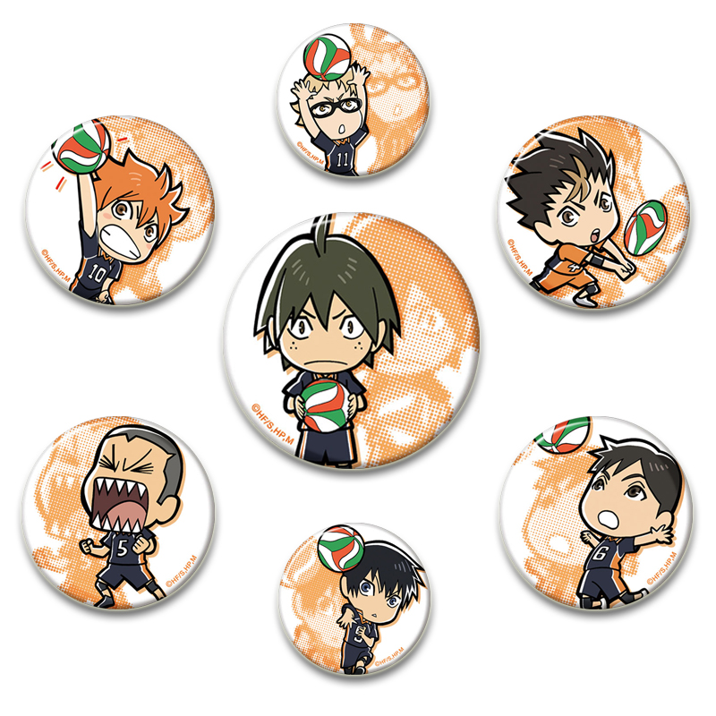 Anime Haikyuu 32/44/58mm!! Bros kartun Enamel Lapel pin Manga figur tombol lencana perhiasan aksesoris hadiah