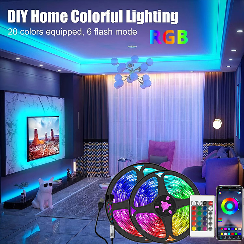 1-30m USB 5V LED-Streifen Lichter mit Bluetooth 24 Tasten Fernbedienung RGB flexible Lampe Band für Raum dekoration TV Hintergrund beleuchtung Diode