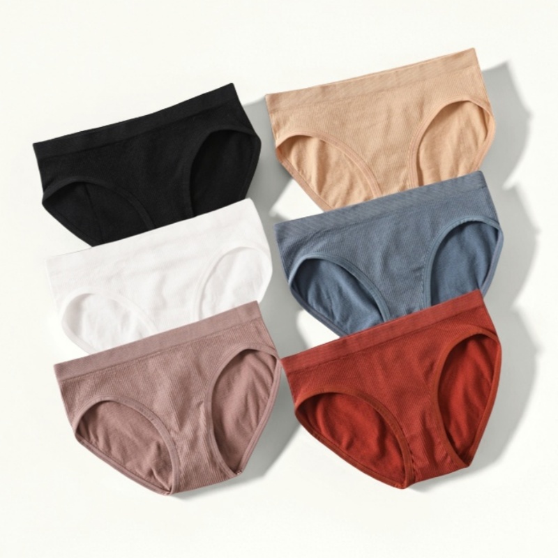 1 pièce/2 pièces culottes sans couture femmes slips extensibles culotte taille basse culotte confortable sous-vêtements couleur unie confort caleçons Lingerie