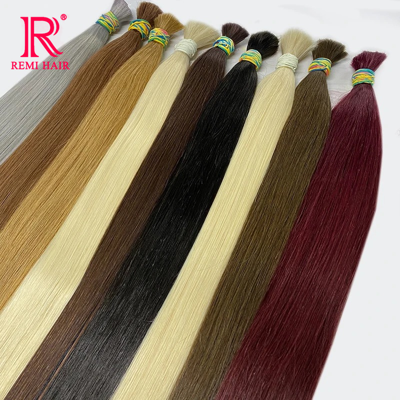 Remy Human Hair Bulk 100% Virgin Unprocessed No Weft Bone Straight เวียดนามต่อผมสําหรับผู้หญิง