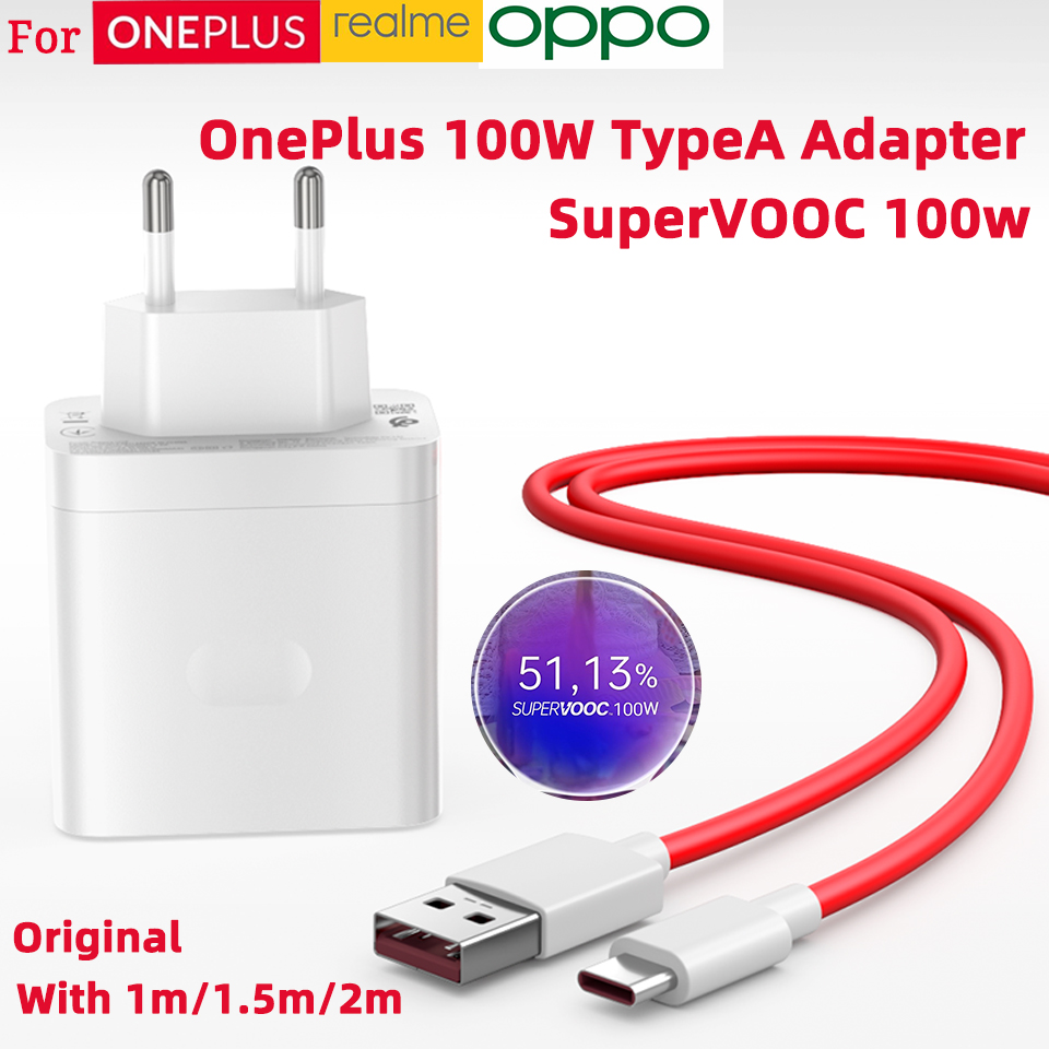 Originele OnePlus 100W SuperVOOC USB-opladeradapter 80W 65W snelladen OnePlus 13 13S 12 11 10 Nord 5 4 9 voor OPPO Realme