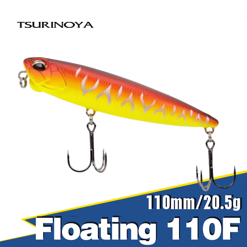 Плавающие воблеры-карандаш TSURINOYA Topwater, 110 мм, 20,5 г, DW58, приманка для окуня, Stickbait Snakehead, профессиональная искусственная жесткая приманка