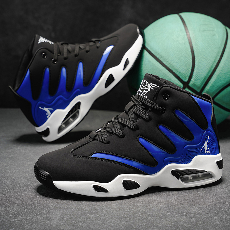 Men's Breathable Lightweight High-Top Basketball Shoes - Non-Slip Rubber Sole, Geometric Pattern Design, Suitable for Running, Training, and Casual Wear - Stylish Sneakers for All Seasons - Perfect Gift for Him, Durable Basketball Gear, Athletic Shoes
