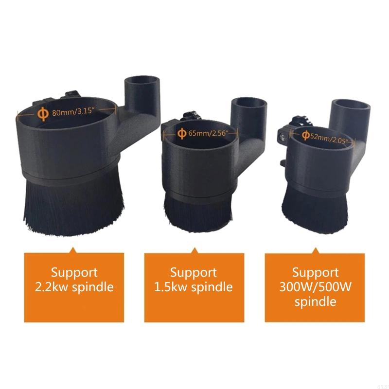 52mm /65mm/80mm escova aspirador de pó máquina gravura coletor poeira capa para roteador cnc fresagem 775 300w 500w eixo