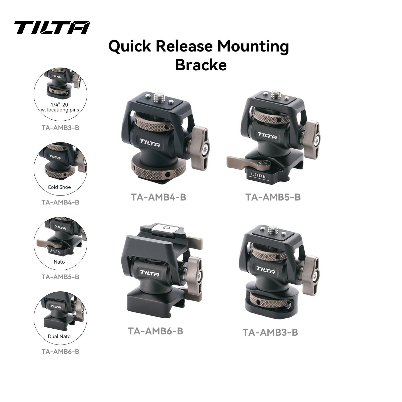 TILTA TA-AMB ปรับ QUICK RELEASE Monitor ผู้ถือกล้อง CLAMP หมุนและเอียง Monitor Mount รองเท้าเย็น/ARRI/ NATO MOUNT