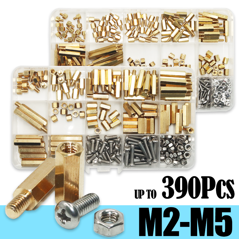 390p Esagonale In Ottone Maschio Femmina Distanziatore Dado Vite Bordo Rack Stud Esagonale Filettato Pilastro PCB Colonna Scheda Madre Distanziatori Bullone