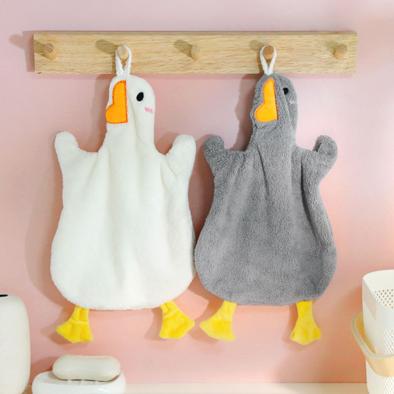 1PC Cartoon Gans Handdoek Keuken Badkamer en Toilet Handdoek Hangend Type met Super Wateropname Sneldrogend