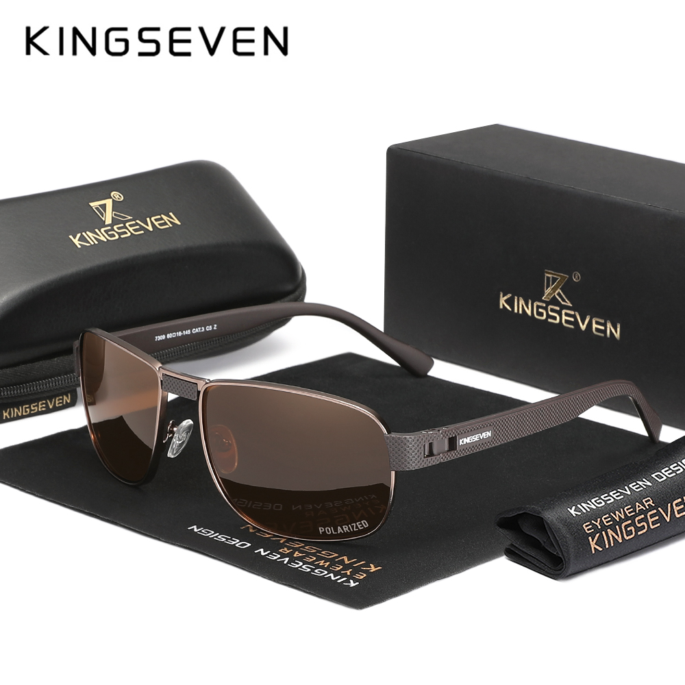 KINGSEVEN Fashion Style Men Polarized Sunglasses UV400 Rectangle Classical Outdoor Driving Glasses for Women