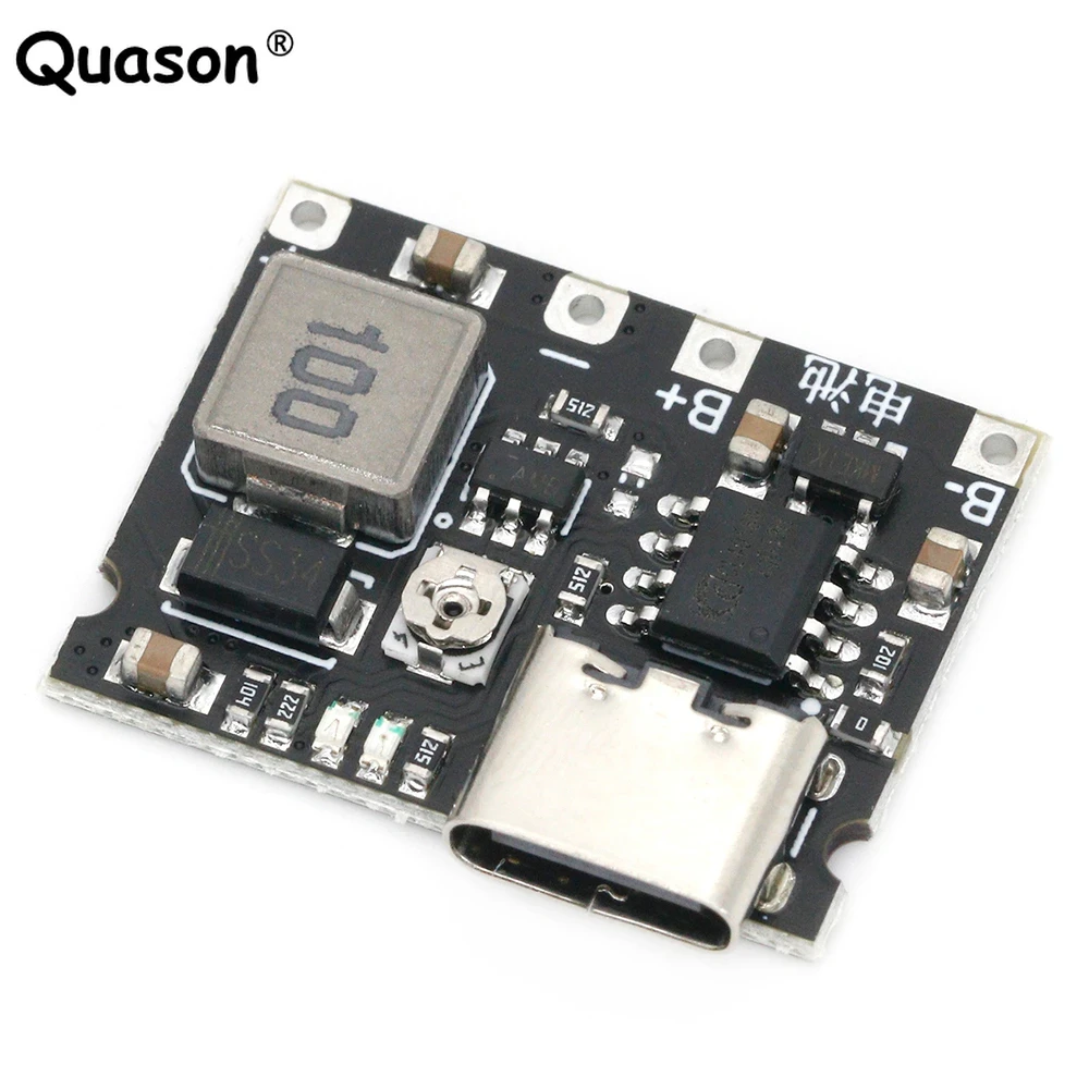 Placa de cargador de batería tipo C USB 3,7 V 4,2 V 1A 5W Li-ion 18650 DC-DC módulo de refuerzo de aumento TP4056 piezas de Kit DIY
