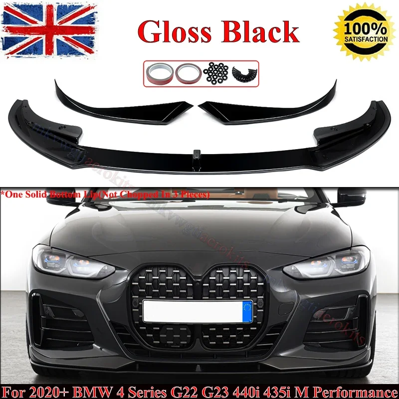 Parachoques delantero brillante para BMW serie 4 G22 G23 m-sport, divisores de Alerón, 21-23