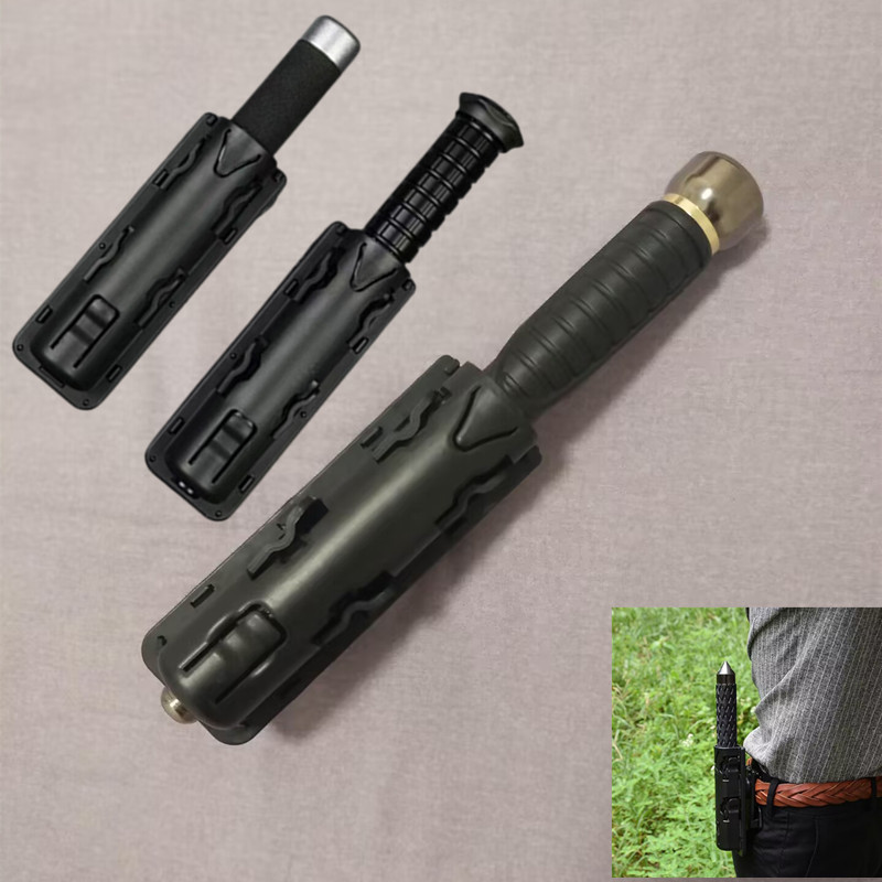 Rotatie 360-graden handbagage houder doos tactische intrekbare knuppel houder stick case riem holster en telescopische stok