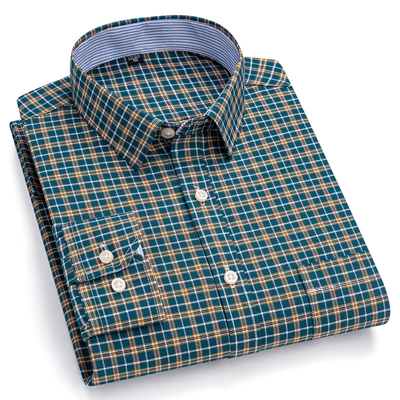 Chemise à Manches sulfpour Homme, 100% Coton, Oxford Tissé, 7XL, Super Taille, Mode Décontractée, Plaid, Business, Social, Nouvelle Collection Printemps Automne