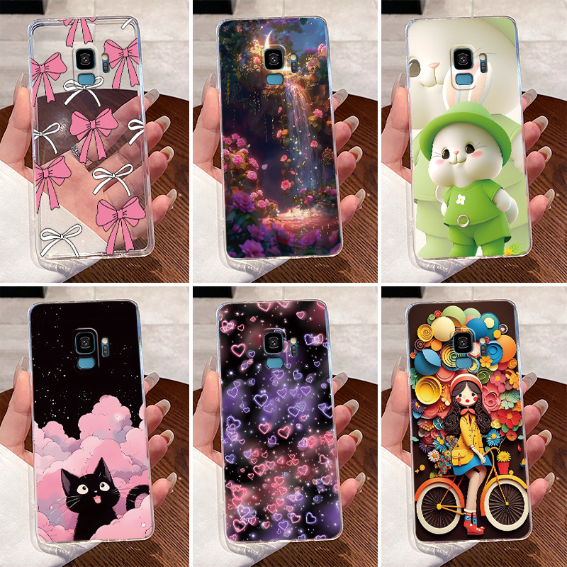 Etui na Samsung S9 Przezroczyste Luksusowe Urocze Królik Miłość Zabawne TPU Miękki Silikonowy Pokrowiec na Telefon Samsung S9+ / S9 Plus Ochronne Etui