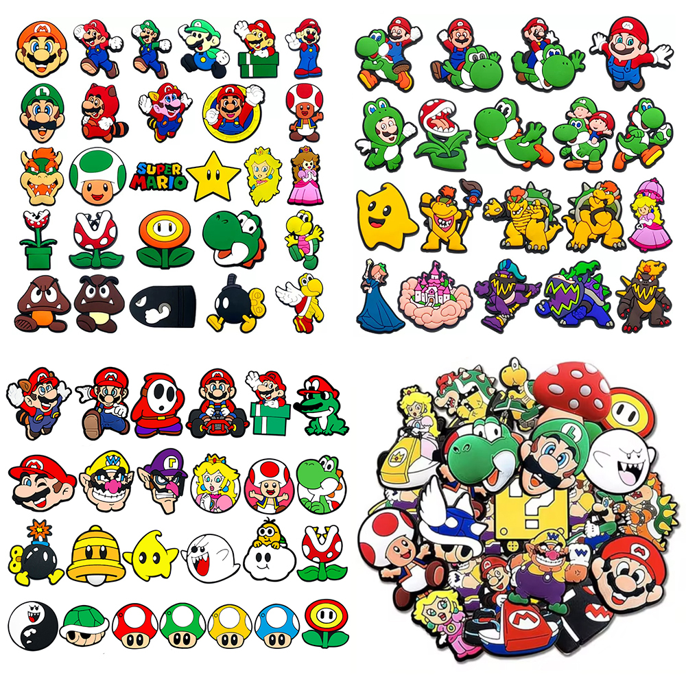 19-100Pcs Hot Game Cartoon Shoe Charms For Slides Clog Sandals Shoes Decorations Accessories For Kids Christmas Birthday Gifts