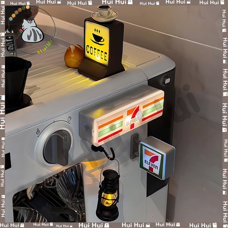 Pegatinas magnéticas para nevera para cafetería, carteles de luz creativos para tienda de conveniencia, adornos decorativos para el hogar, 711 cajas de luz luminosas