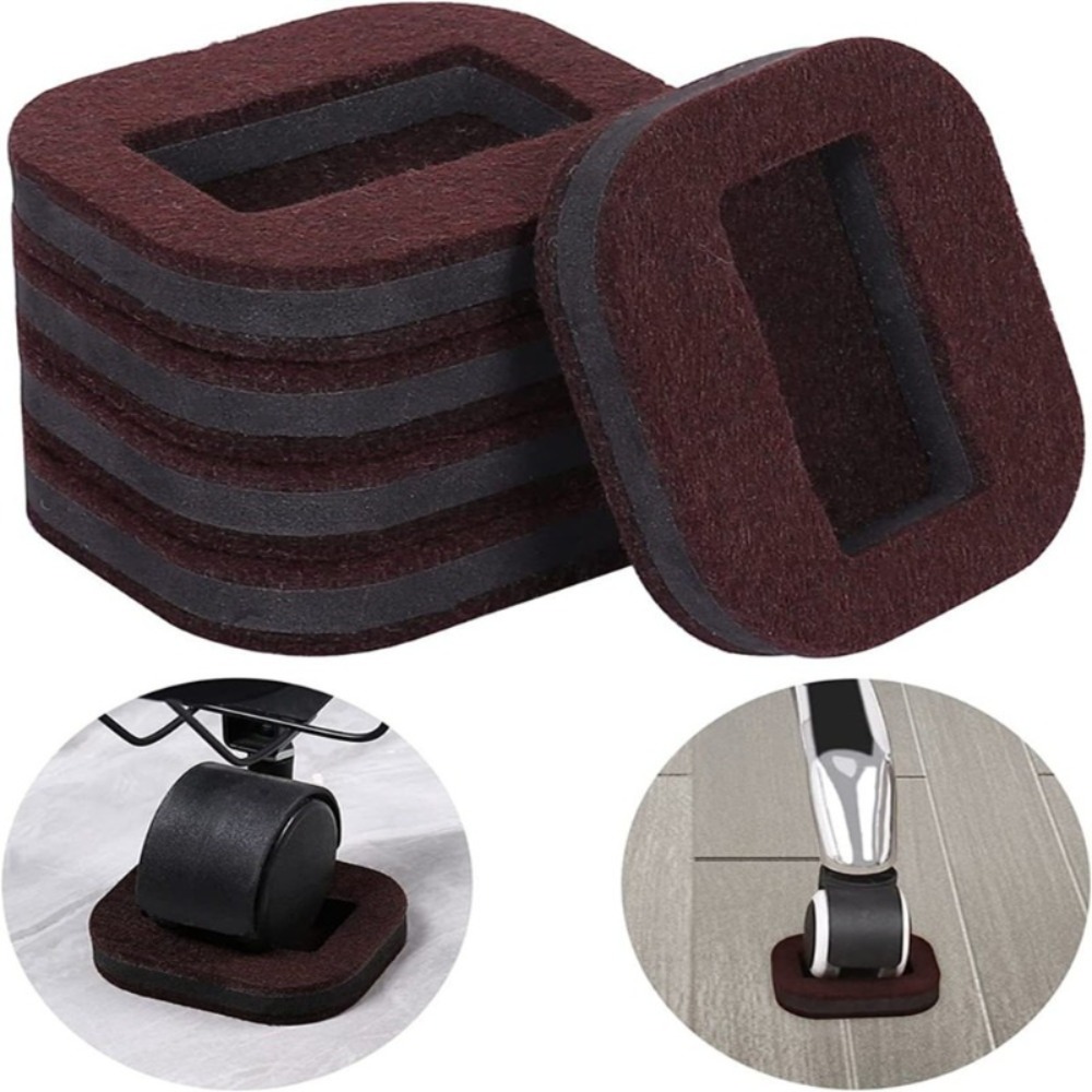 Tope de rueda para silla de oficina, piezas de muebles, taza con ruedas que evita arañazos, alfombra de suelo de madera para pies de rodillo, estera antideslizante, 5 uds.