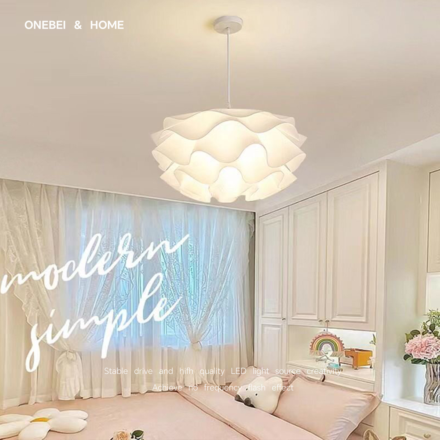 Modern Nordic LED Chandelier Acrylic Flower Ceiling Light For Living Bedroom Dining Warm White Energy Saving Indoor Lighting