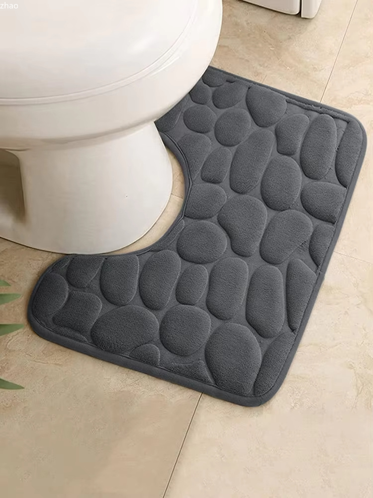 Washroom toilet foot mat U-shaped floor mat waterproof pad Bathroom bathroom water absorption anti-skid pad