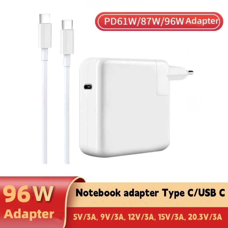 61W 96W USB C PD cargador de portátil adaptador de corriente alterna para MacBook Pro16 15 13 pulgadas nuevo aire 13 pulgadas 2020/2019/2018 funciona con tipo C
