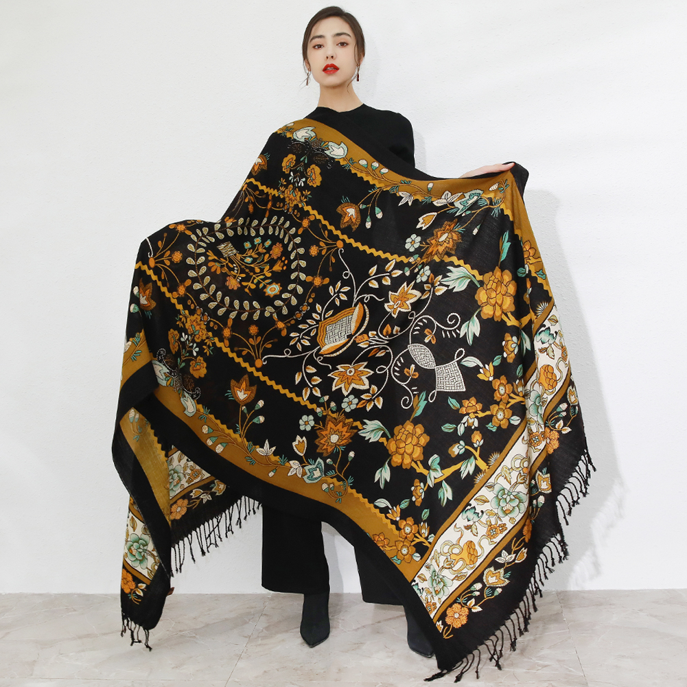 DANA XU Neue Mode 100% Reine Merino Wolle Poncho Winter Großen Schal Pashmina Schal Bandana Neck Wrap Für Frauen