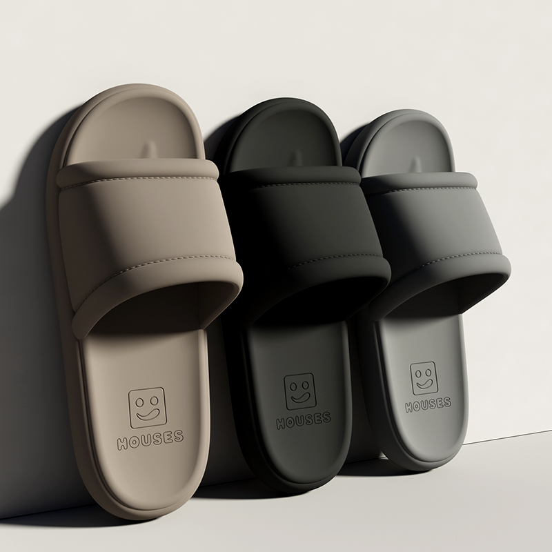 Sandal Pria Baru EVA Anti-selip Sandal Kamar Mandi Sandal Musim Panas Rumah Lembut Nyaman Sandal Kamar Mandi Dalam Ruangan Sepatu Mandi Pria