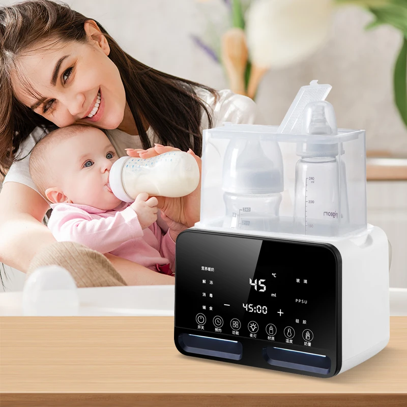 Aquecedor de mamadeira para bebês recém-nascidos e esterilizadores com temporizador, controle preciso de temperatura, aquecedores de leite e alimentos, acessórios para bebês