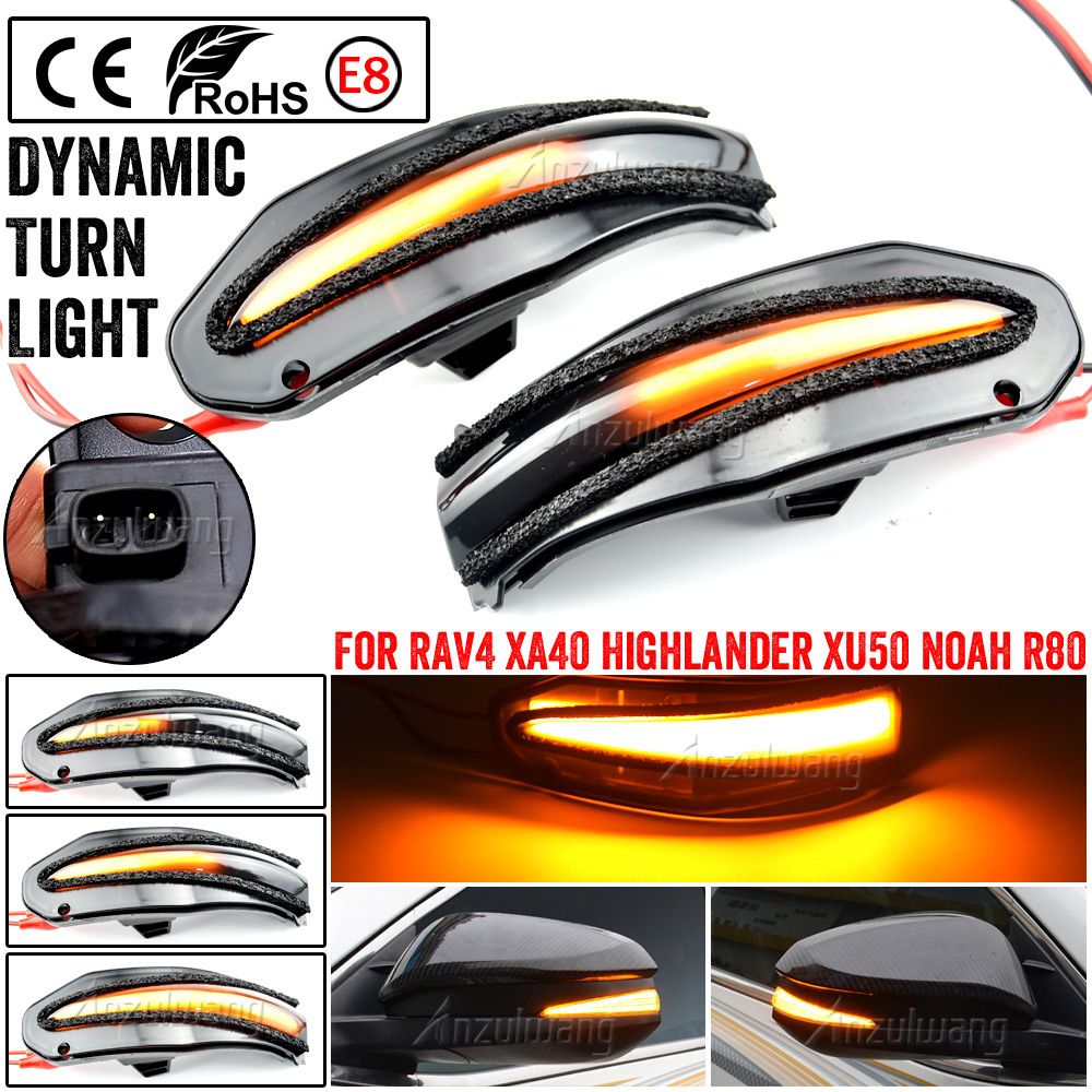 2 pçs led espelho lateral dinâmico turn signal sequencial luz para toyota rav4 mk4 xa40 2013 2014 2015 2016 2017 2018