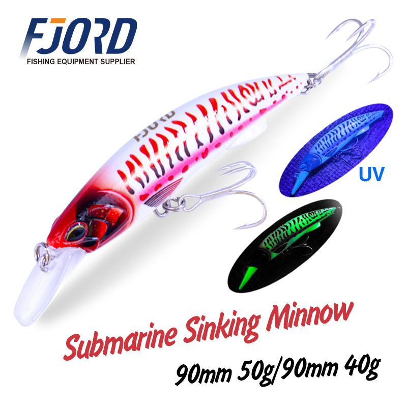 Fyord Ikan Kecil Berat 90S 40G 50G Umpan Pancing Laut Air Asin Gambar Kapal Selam Umpan Buatan Profesional Aksesoris Memancing