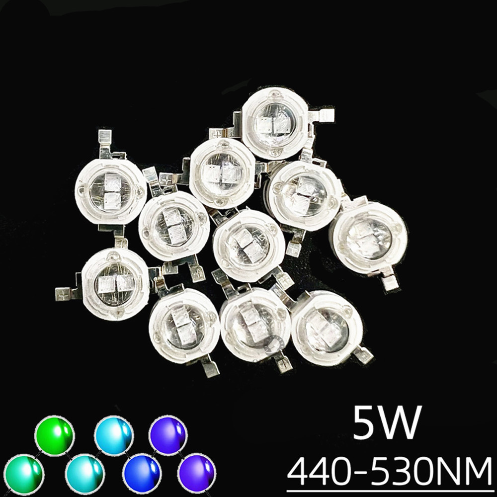 10-50 stuks High Power 5W Blauw Licht Dual Core Gesimuleerde Lumen Lamp Kraal LED Groen Licht Blauw 450nm 470nm 480nm 490nm 520nm 535nm