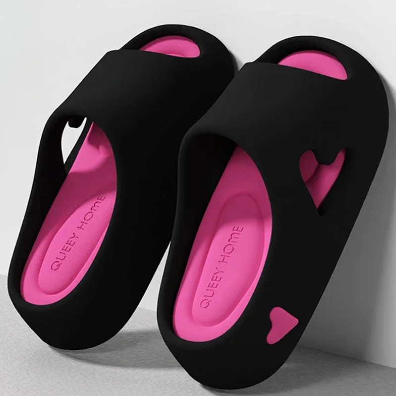 Zapatilla de plataforma, chanclas para mujer, amor, corazón, nube, exterior, interior, verano, sandalias suaves, toboganes para mujer, casa, Hotel, zapato plano EVA