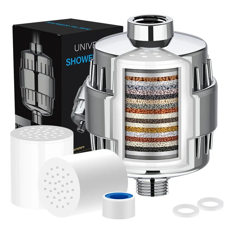 Purificador de água para cabeça de chuveiro, 15-20 estágios, filtro de chuveiro doméstico, remoção de cloro, aquecedor de água, pré-filtração, purificador de limpeza ﻿