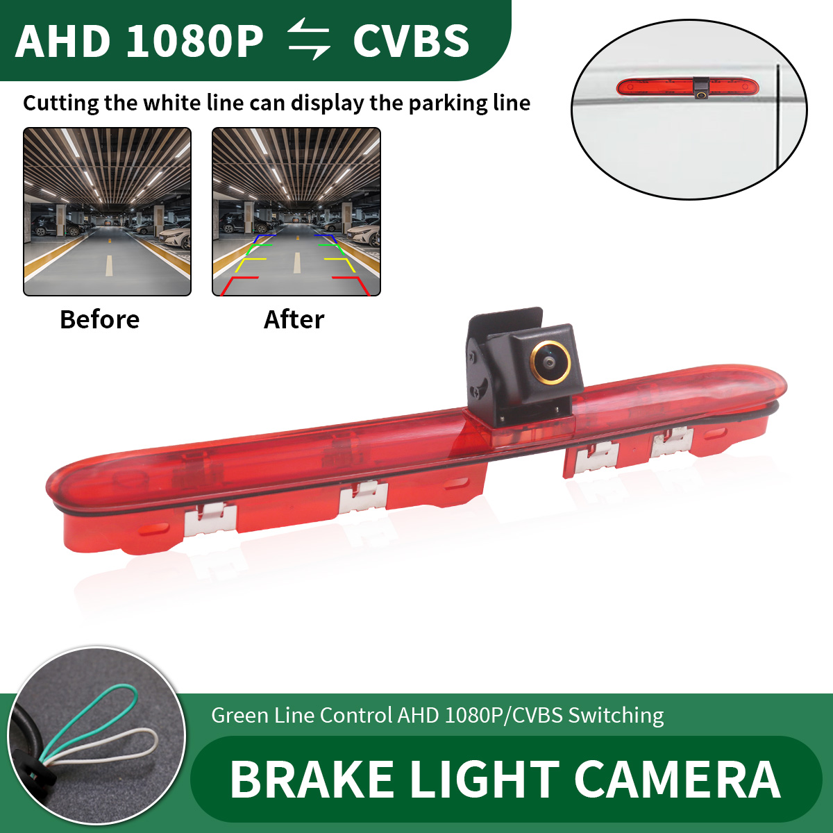Cámara de luz de freno de coche AHD 1080P para Peugeot Expert Traveller Citroen Envío (Reino Unido) Jumpy SpaceTourer Toyota Proace Opel Vivaro C