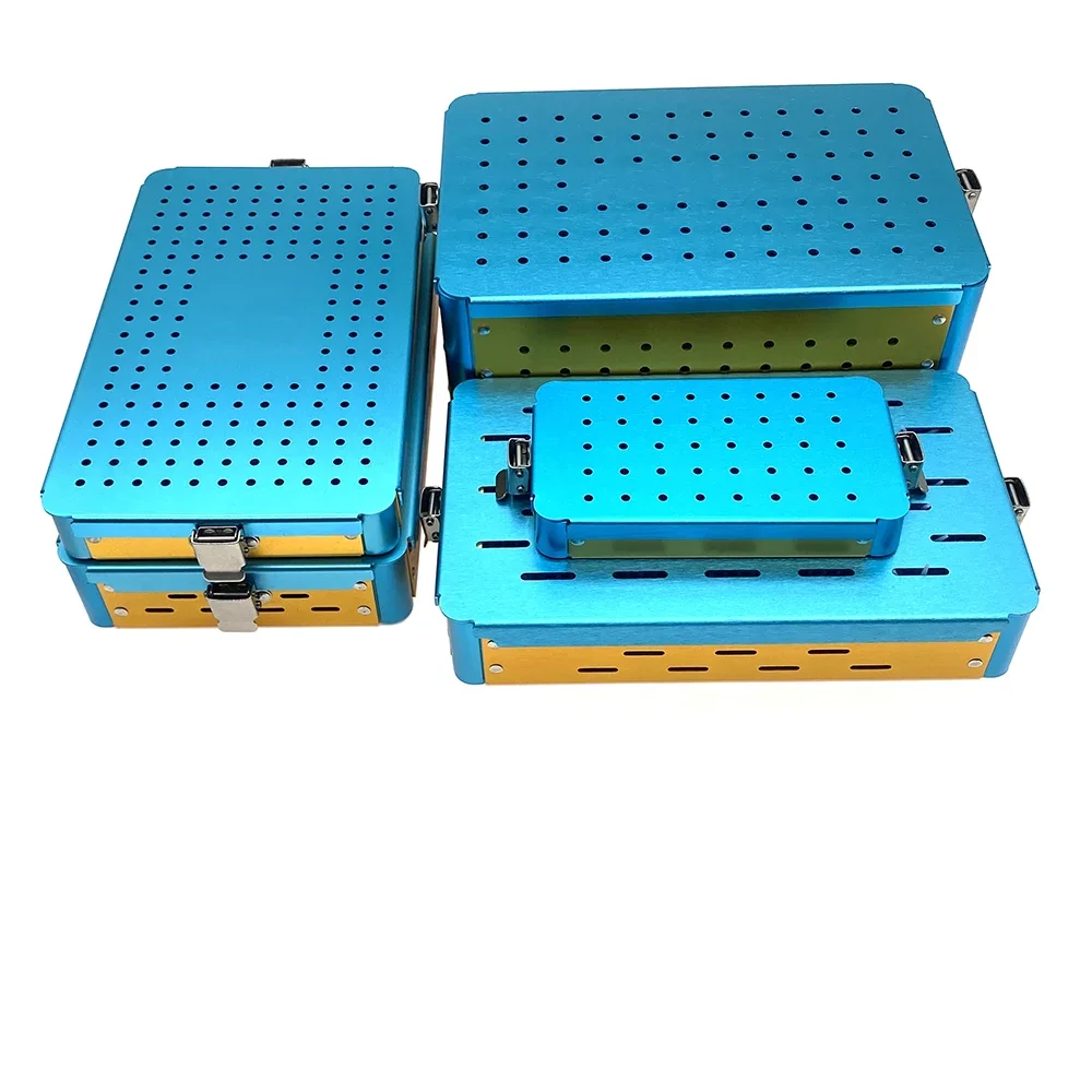 Étui de stérilisation en aluminium pour outils d'instruments chirurgicaux dentaires opthalmiques, boîte de plateau de désinfection