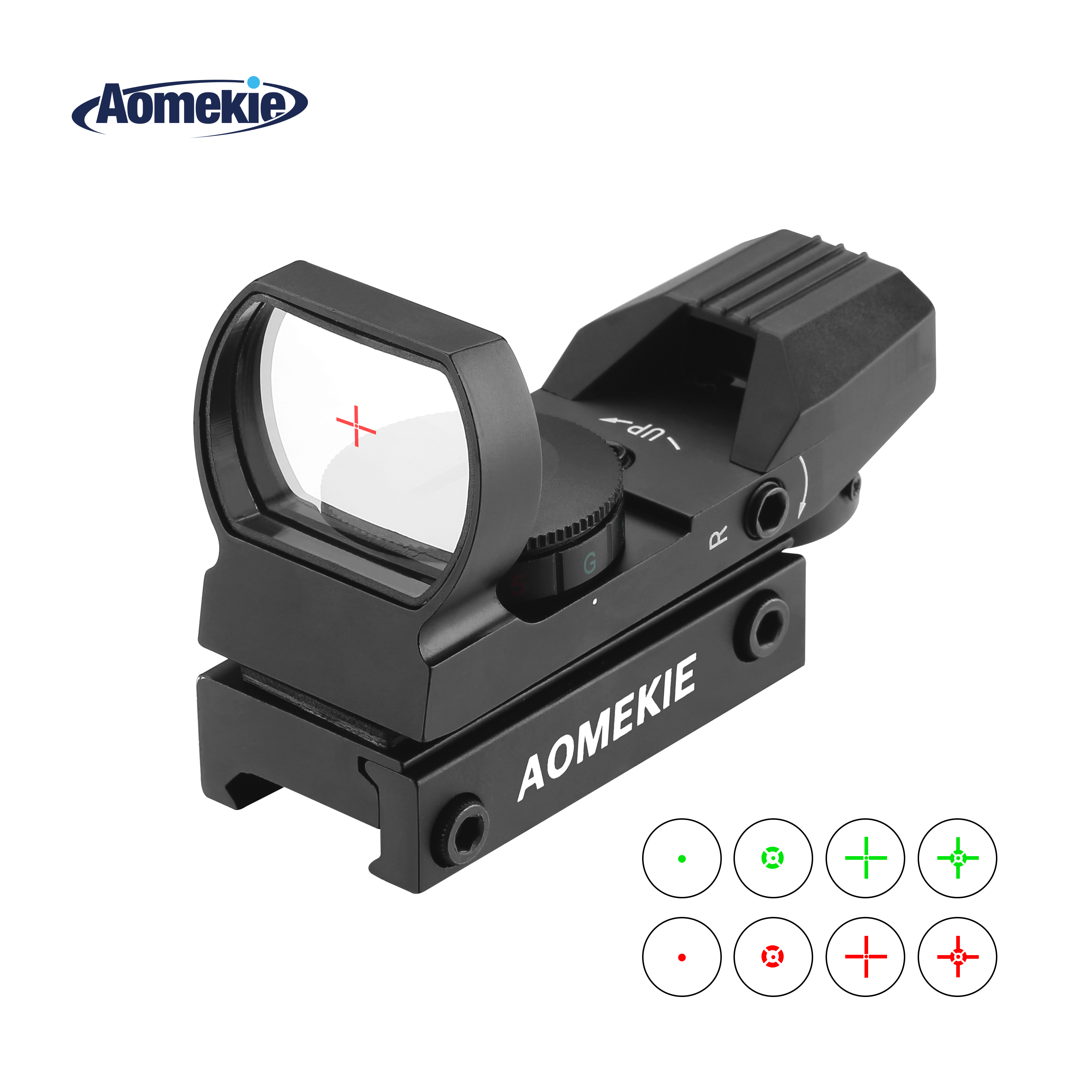 Taktyczny celownik optyczny Red Green Dot z 4 nitkami i szyną montażową 20 mm