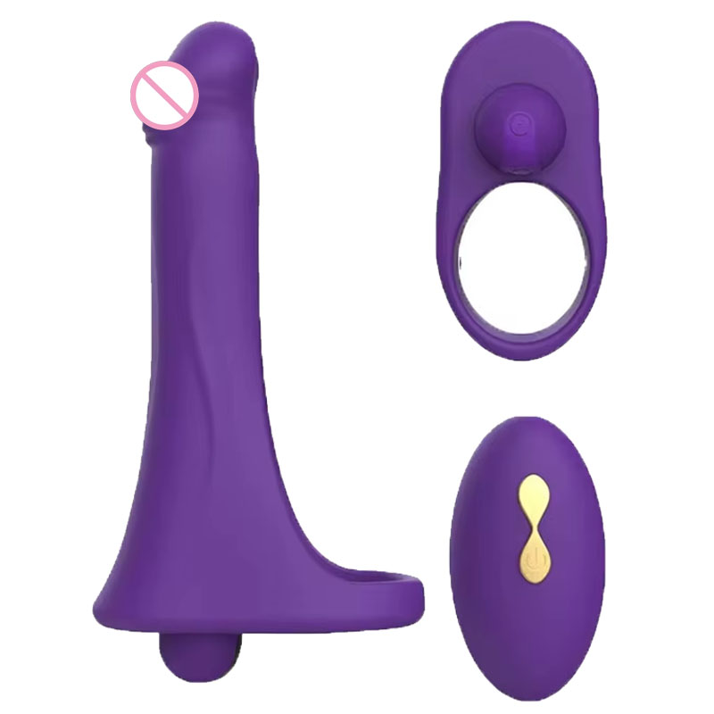 Penetrasi Ganda Nirkabel Remote Control Peluru Vibrator Penis Ereksi Cincin Ayam Mainan Seks Klitoris Produk Dewasa untuk Pasangan