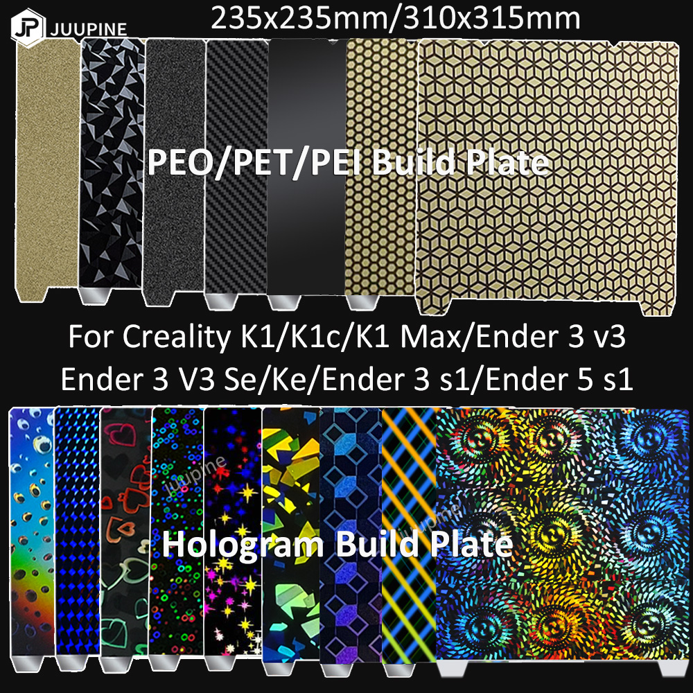 Para Creality K1 Max placa de construcción K1C cama Creality k1 placa de construcción H1H PEO PEY PEI hoja 235x235 310x315 Ender 3 S1 Ender 3 V3 Se