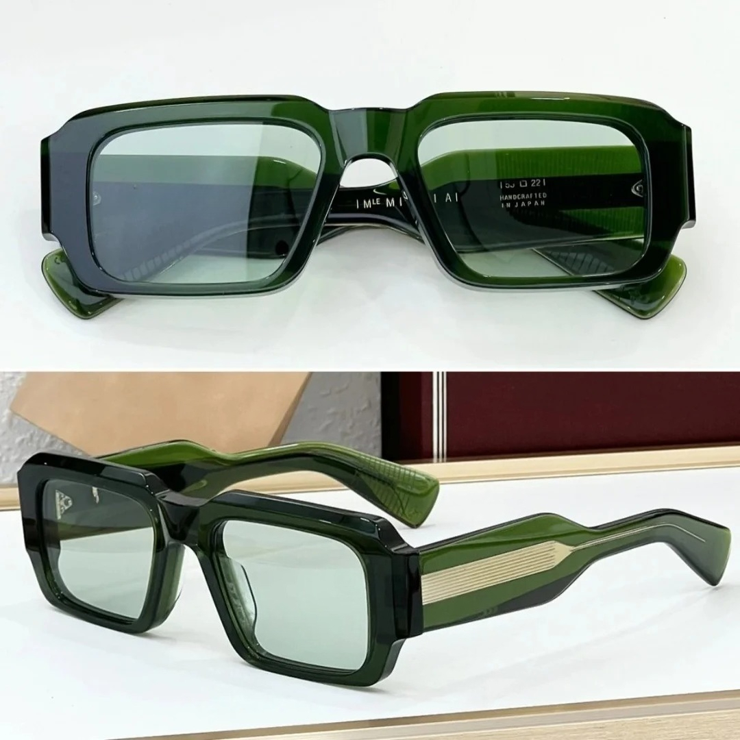 MIGLIA Occhiali da sole quadrati oversize unisex in acetato spesso Giappone realizzati a mano UV400 Occhiali vintage firmati